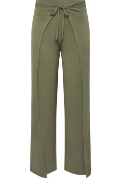 Pixiegirl Petite Khaki Green Wide Leg Wrap Trousers