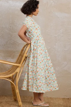 Pixiegirl Petite Light Blue Floral V-Neck Midi Dress