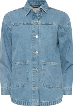 Pixiegirl Petite Light Blue Denim Shacket