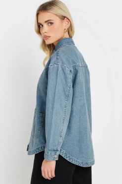 Pixiegirl Petite Light Blue Denim Shacket