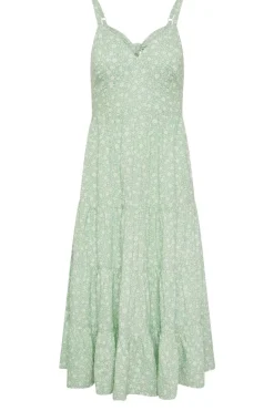 Pixiegirl Petite Mint Green Floral Tie Back Midi Dress