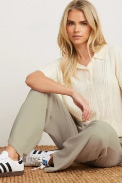 Pixiegirl Petite Natural Brown Acid Wash Wide Leg Trousers