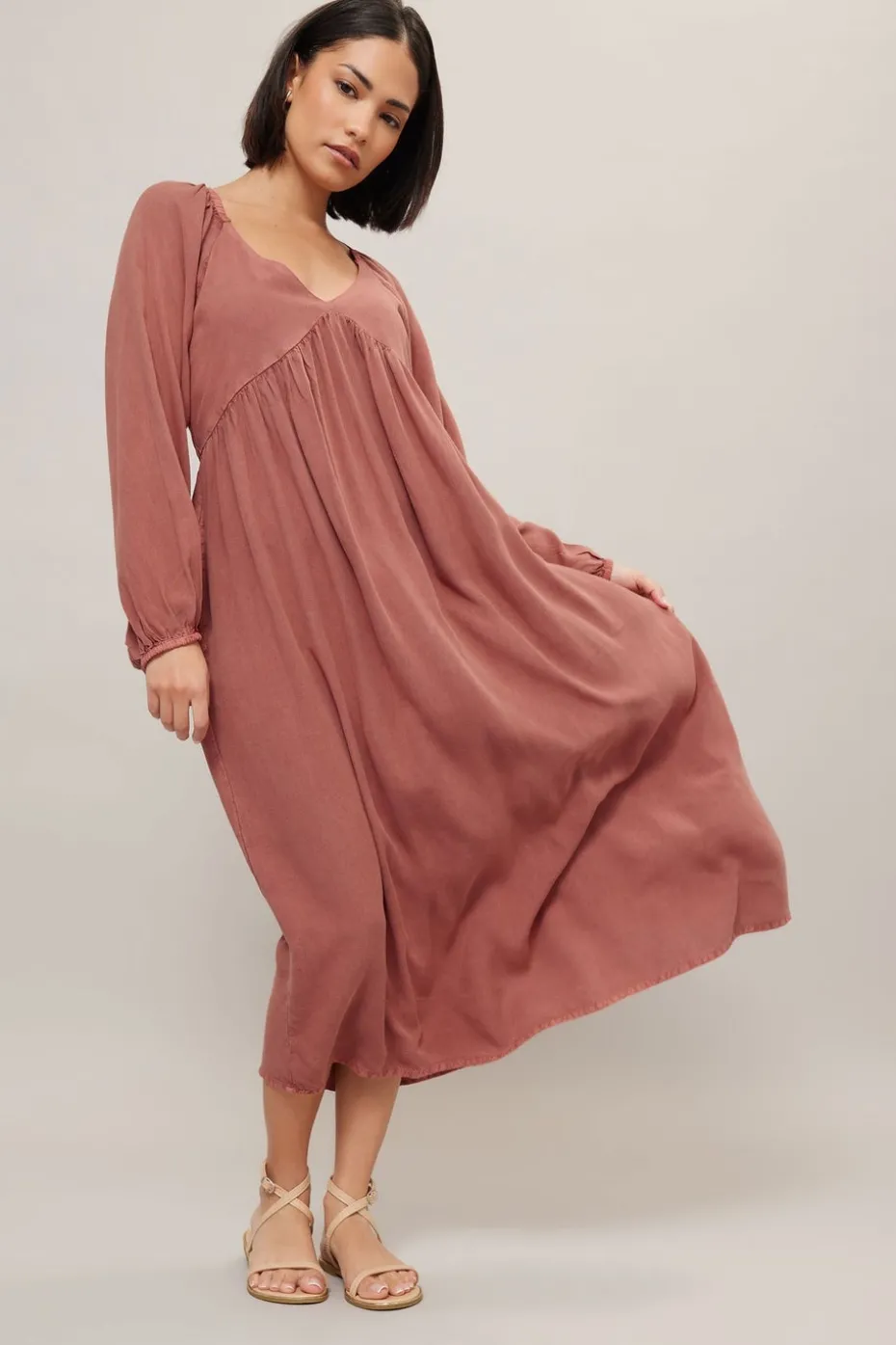 Pixiegirl Petite Pink Woven Tie Back Smock Dress