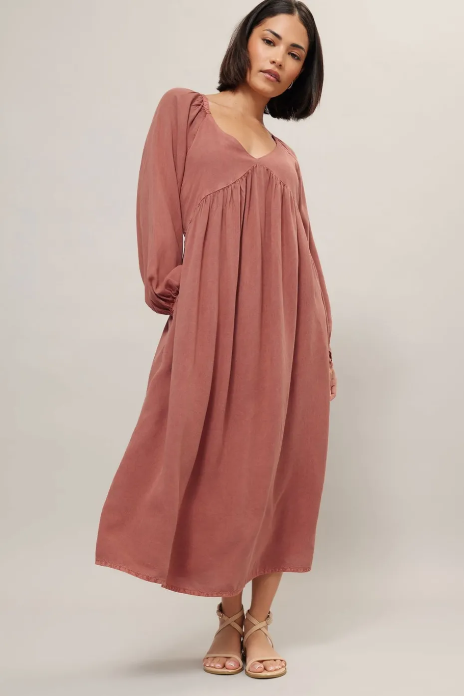 Pixiegirl Petite Pink Woven Tie Back Smock Dress