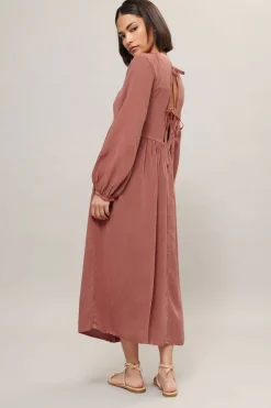 Pixiegirl Petite Pink Woven Tie Back Smock Dress