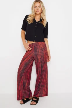 Pixiegirl Petite Red Snake Print Wide Leg Trousers