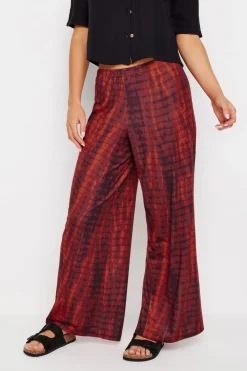 Pixiegirl Petite Red Snake Print Wide Leg Trousers