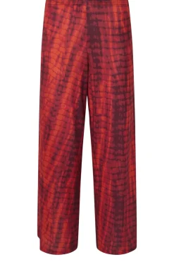Pixiegirl Petite Red Snake Print Wide Leg Trousers