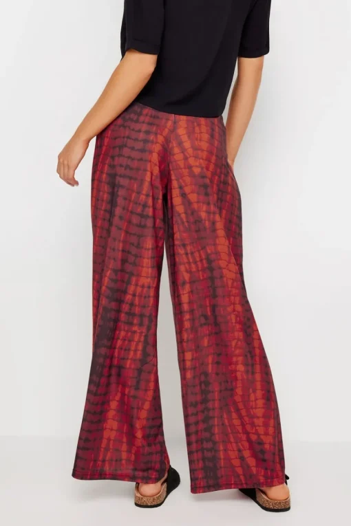 Pixiegirl Petite Red Snake Print Wide Leg Trousers