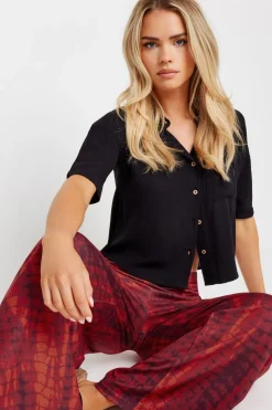 Pixiegirl Petite Red Snake Print Wide Leg Trousers