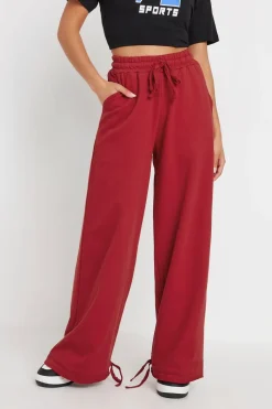 Pixiegirl Petite Red Wide Leg Hem Detail Jogger