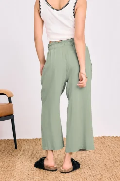 Pixiegirl Petite Sage Green Acid Wash Cropped Trousers