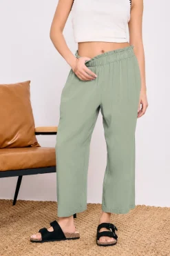 Pixiegirl Petite Sage Green Acid Wash Cropped Trousers