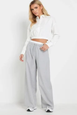 Pixiegirl Petite White Cotton Elasticated Hem Shirt