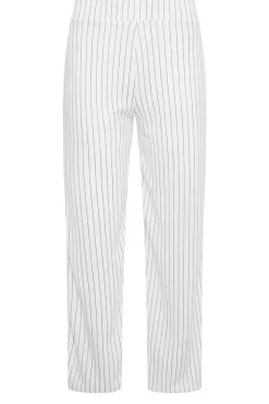 Pixiegirl Petite White Pinstripe Wide Leg Trousers