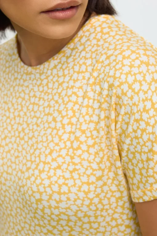 Pixiegirl Petite Yellow Ditsy Floral Print Midi Smock Dress