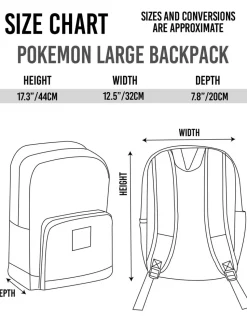 Pokemon Black Gotta Catch Em All Large Backpack