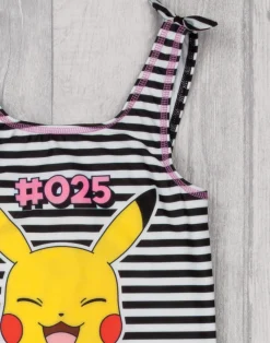 Pokemon Kids Pikachu 1 Piece Black Swimming Costume (4-12 Years)