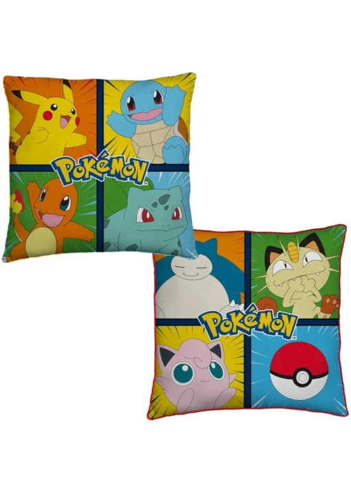 Pokemon Multi Colour  Retro Square Cushion (40x40cm)