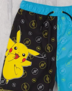 Pokemon Pikachu & Pokeball Kids Blue Swim Shorts (4-12 Years)