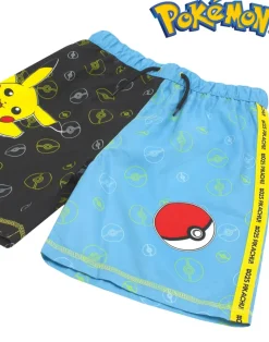 Pokemon Pikachu & Pokeball Kids Blue Swim Shorts (4-12 Years)