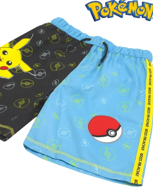 Pokemon Pikachu & Pokeball Kids Blue Swim Shorts (4-12 Years)
