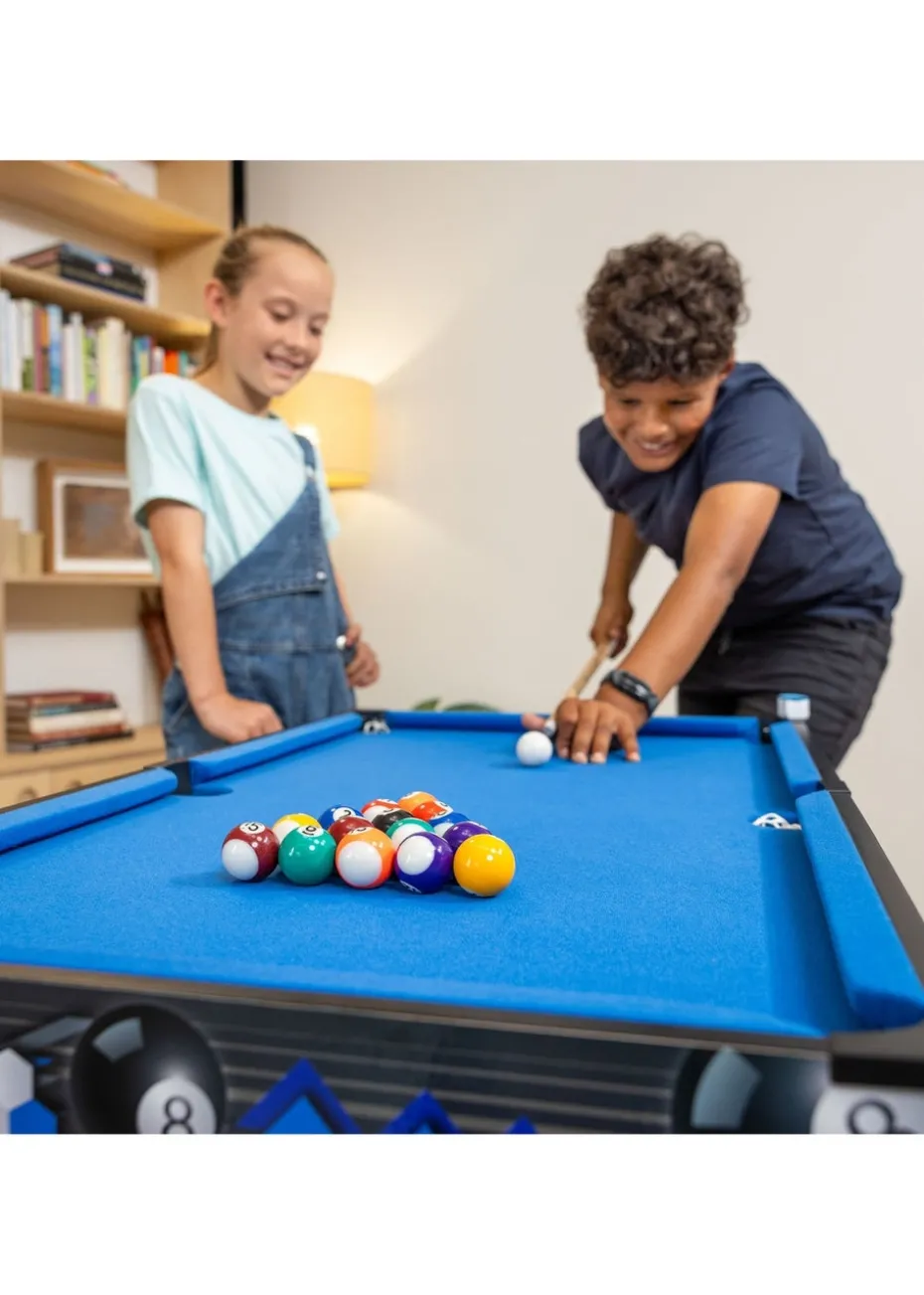 Power Play Black/Blue Stand Up Pool Games Table (3ft)