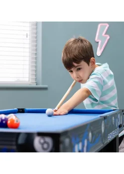 Power Play Black/Blue Stand Up Pool Games Table (3ft)