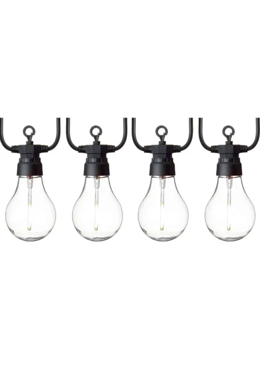 Premier Decorations 10 Cool White LED Connectable Round Bulb Festoon String Lights
