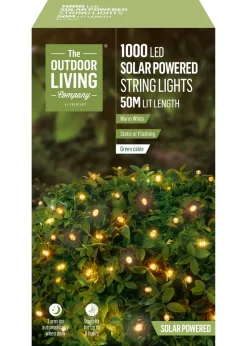 Premier Decorations 1000 LED Warm White Solar String Lights
