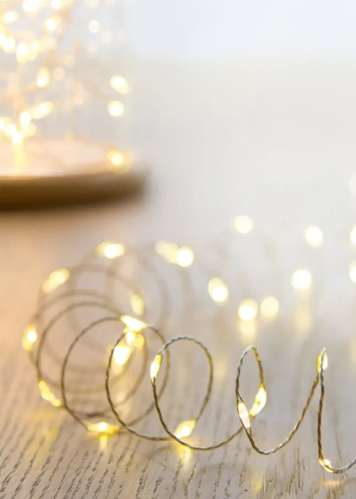 Premier Decorations 200 Warm White LED Solar Powered Microbrights (20m)