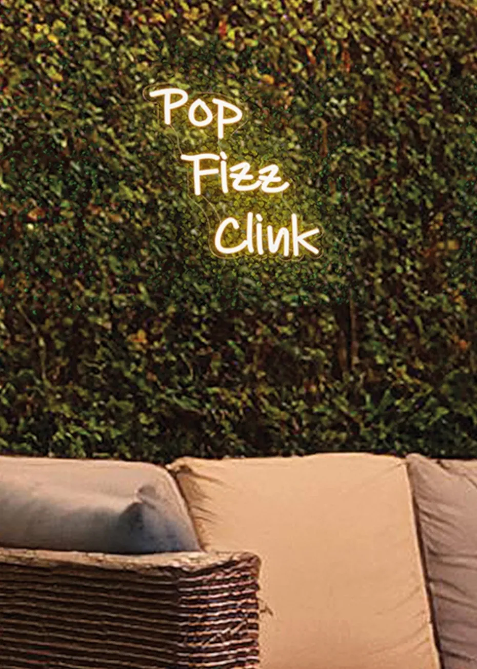 Premier Decorations LED Neon Pop Fizz Clink Wall Sign