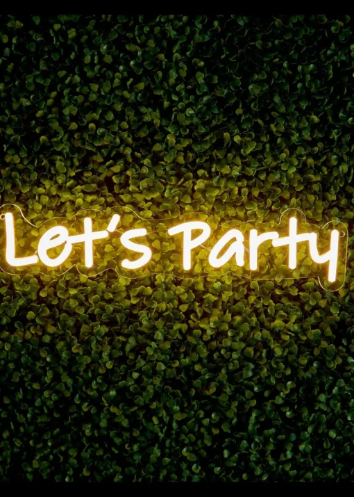 Premier Decorations LED Neon Lets Party Wall Sign