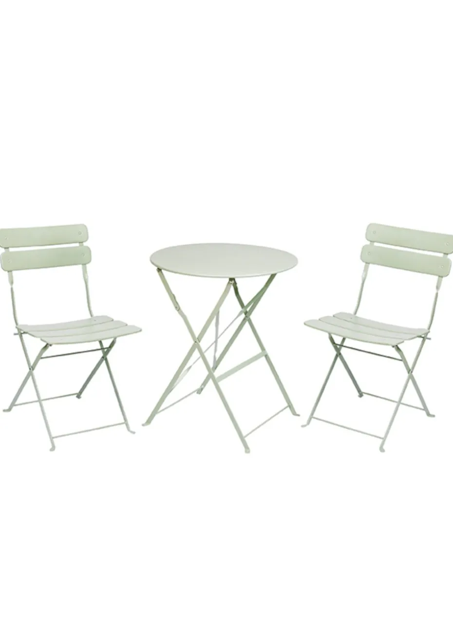 Premier Decorations Sage Green Reims 2 Seater Metal Bistro Set
