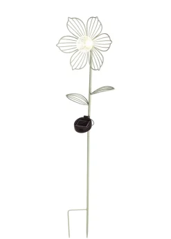 Premier Decorations Sage Green Solar Metal Flower Garden Stake Light