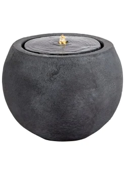 Premier Decorations Slate Orb Water Feature with Warm White LEDs