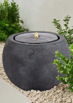 Premier Decorations Slate Orb Water Feature with Warm White LEDs