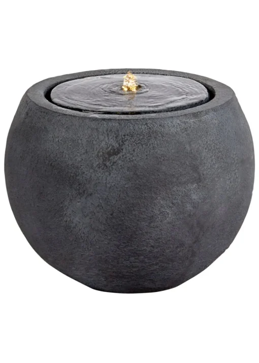 Premier Decorations Slate Orb Water Feature with Warm White LEDs