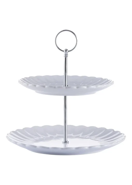 Price & Kensington Luxe 2 Tier Cake Stand White