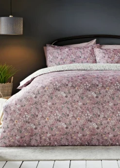 Purple Watercolour Floral Duvet Set