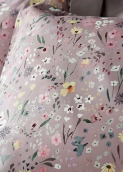 Purple Watercolour Floral Duvet Set