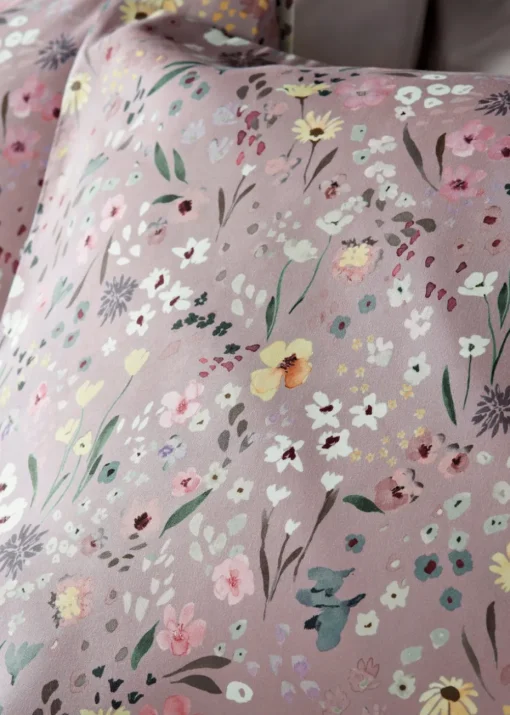 Purple Watercolour Floral Duvet Set