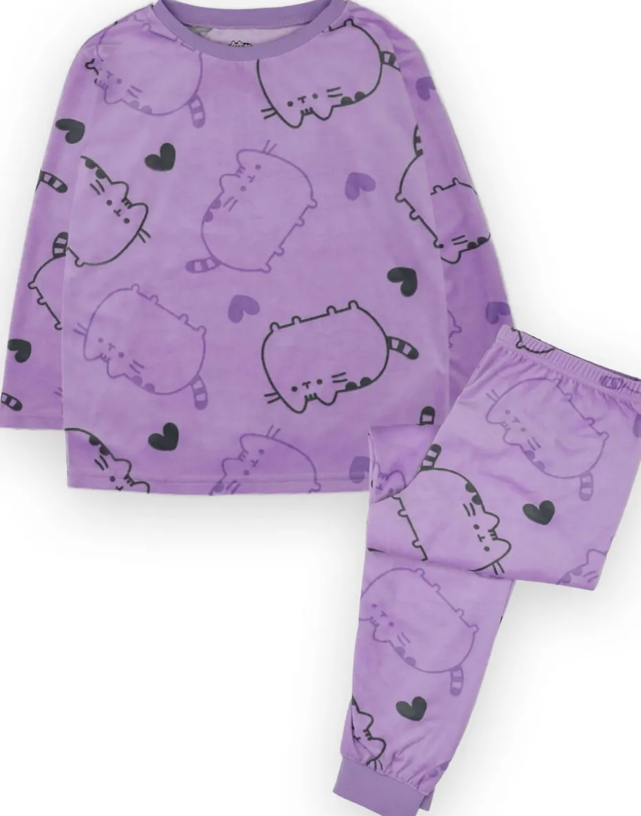 Pusheen Girls Purple All Over Print Pyjama Set (9 - 14 Years)