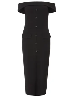 Quiz Black Bardot Midaxi Dress