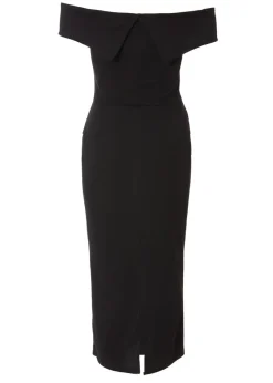 Quiz Black Bardot Midaxi Dress