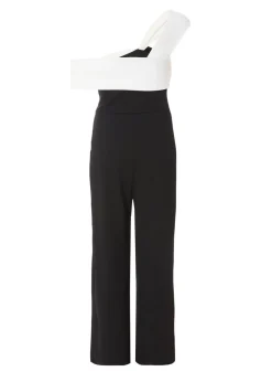 Quiz Black Contrast Bardot Jumpsuit