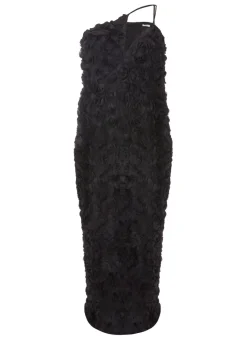 Quiz Black Curve One Shoulder Floral Maxi Dress