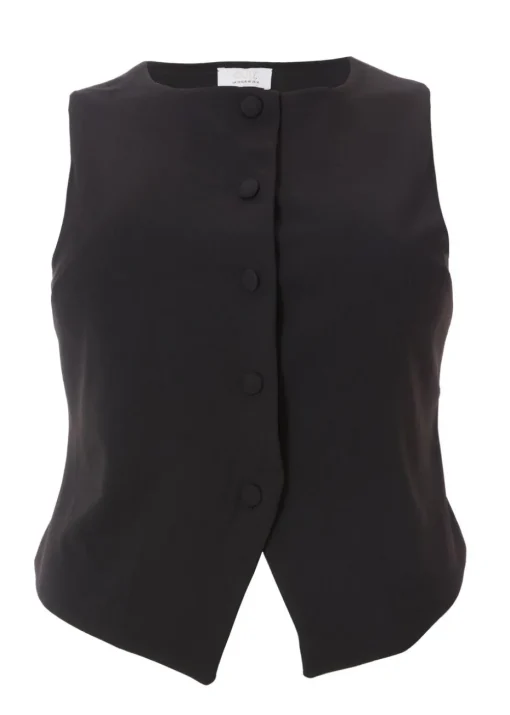Quiz Black Curve Waistcoat