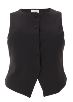 Quiz Black Curve Waistcoat