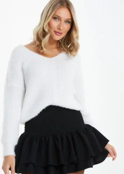 Quiz Black Frill Mini Skirt